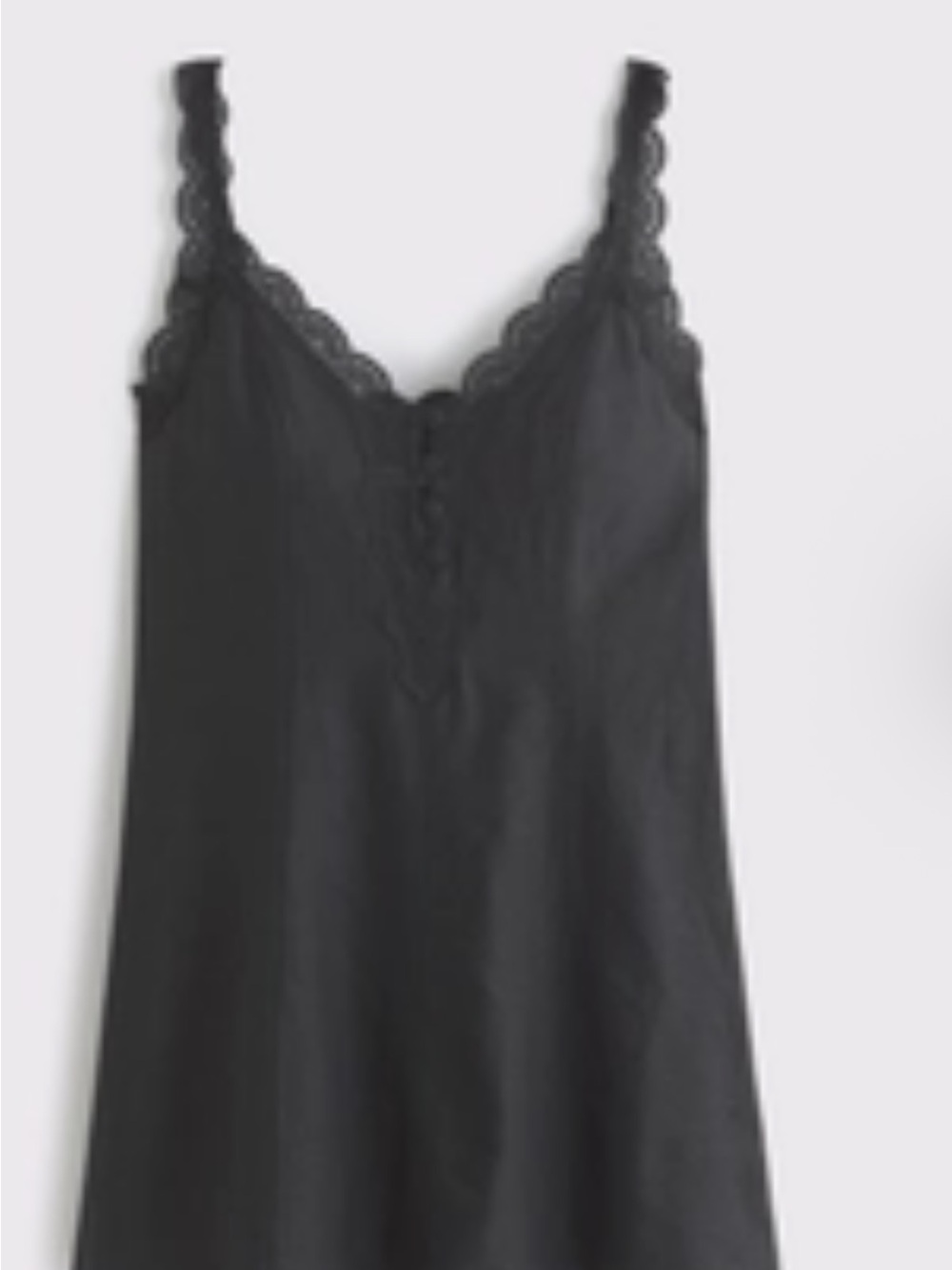 Abercrombie Black Lace-Trim Linen Mini Dress